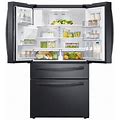 Samsung 23 Cu. Ft. Counter Depth 4-Door French Door Refrigerator W/ Flexzone™ Drawer, Stainless Steel In Black | 70 H X 35.75 W X 31 D In | Wayfair