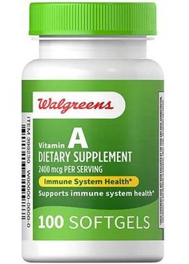 Walgreens Vitamin A 2400 Mcg Softgels - 100.0 Ea