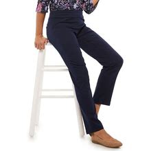 Women's Croft & Barrow® Effortless Stretch Pull-On Straight-Leg Pants, Size: 10, Dark Blue