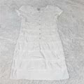 J. Crew Dresses | J Crew Short Sleeve Ruffle Tiered Shift Dress Crew Neck Button Front White | Color: White | Size: 0