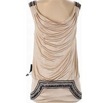 Bebe Dresses | Bebe Beaded Armor Nude Dress M New Rare | Color: Black/Tan | Size: M