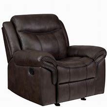 Coaster Brown Sawyer Motion Plush Glider Recliner With Contrast Piping Cocoa