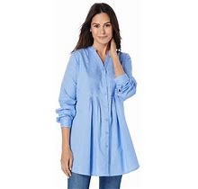 Plus Size Women's Perfect Pintuck Tunic By Woman Within In French Blue (Size 34/36)