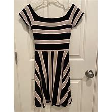 LOFT Ann Taylor Women's Petite Striped Fit & Flare Rayon Dress Size XS NEW!