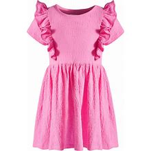 Epic Threads Little Girls Textured Ruffled Dress, Created For Macy's - Juicy Pink