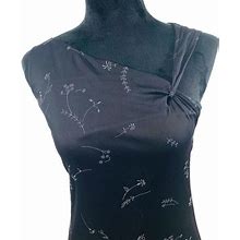 Jodi Kristopher Dresses | Asymmetrical Black With Silver Embroidered Dress | Color: Black/Silver | Size: Mj