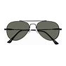 Black Lightweight Flexible Aviator Polarized Sunglasses With Gray Sunwear Lenses