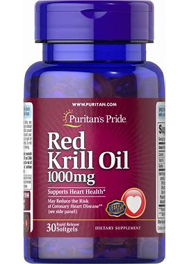Puritan's Pride Red Krill Oil 1000 Mg (170 Mg Active Omega-3) | 30 Softgels