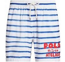 Polo Ralph Lauren Men's Traveler Striped Swim Trunks - Size Medium