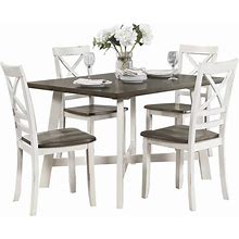 Homelegance Troy Antique White And Cherry 5 Piece Dining Set
