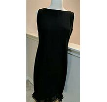 Jessica Howard Sz 8 Black Cocktail Dress Asymmetric Ruffle Hem Holiday
