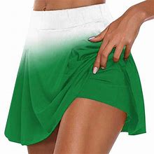 Htnbo Gradient Skorts Skirts For Women High Waisted Short Tennis Skirts Cute Mini Golf Skirts Green M