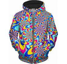 Rabbit Hole Unisex Zip-Up Hoodie By Art Design Works In Black - X-Small - Iedm