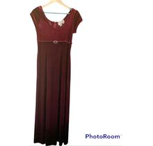 Papell Boutique Dresses | Papell Boutique Evening Vintage Velvet Flier Length Maxi Dress Gown Empire Sz 8 | Color: Red | Size: 8