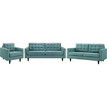 Modern Armchair And Lovesea And Sofa Set, Blue, Living Room Furniture Sets, By America Luxury