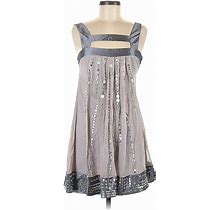 Sue Wong Nocturne Casual Dress - A-Line Square Sleeveless: Gray Dresses - Women's Size 8 Petite