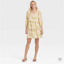 Who What Wear Dresses | Who What Wear Tiered Floral Dress Nwt | Color: Cream | Size: M
