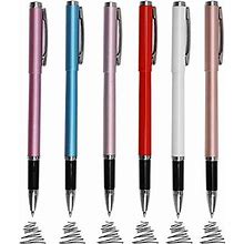 Metal Ballpoint Pens, 0.5mm Fine Point Liquid Gel Ink Pen Roller Pen, Black Ink Roller Ball Pens Writing Set For Business Executive Office Supplies