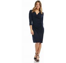 Karen Kane Navy Blue Pleated Career Sheath Dress Size L Size Xl