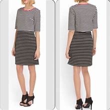 Sandra Darren Dresses | Sandra Darren Black & White Striped Dress Size 10 | Color: Black/White | Size: 10