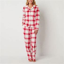 Adonna Womens Long Sleeve 2-Pc. Pant Pajama Set | Red | Womens Xx-Large | Pajama Sets Pant Pajama Sets