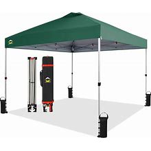 CROWN SHADES 10X10 Pop Up Canopy, Patented Center Lock One Push Instant Popup Outdoor Canopy Tent, Newly Designed Storage Bag, 8 Stakes, 4 Ropes,