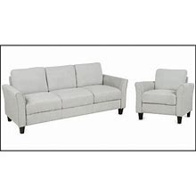 Winston Porter Living Room Furniture Chair & 3-Seat Sofa Linen In Gray | Wayfair Living Room Sets F7aaa0ad1683cec3488e474f6c1fa240