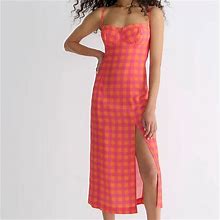 J. Crew Dresses | Nwt Jcrew Collection Invite Dress In Gingham | Color: Orange/Pink | Size: 8