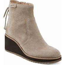 Earth Women's Calia Round Toe Casual Wedge Ankle Booties - Taupe Suede - Size 7m