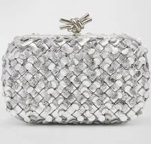 Bottega Veneta Knot Bag, Silver-Gold, Women's, Clutches & Small Handbags Clutches Pouches & Wristlets