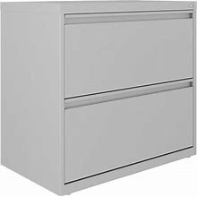 Hirsh Industries 24083 SOHO Arctic Silver Two-Drawer Lateral 101 File Cabinet - 30" X 17 5/8" X 27 3/4"