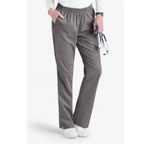 Butter-Soft Core By UA Women's 2-Pocket Full Elastic Waist Scrub Pants - Petite Size L, - Grey Stone