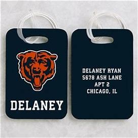 NFL Chicago Bears Personalized Luggage Tag 2 Pc Set