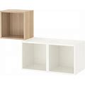 IKEA - EKET Wall-Mounted Cabinet Combination, White Stained Oak Effect/White, 41 3/8X13 3/4X27 1/2 "