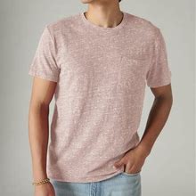 Lucky Brand Linen Short Sleeve Pocket Crew Neck Tee - Men's Clothing Tops Shirts Tee Graphic T Shirts In Zypher, Size XL