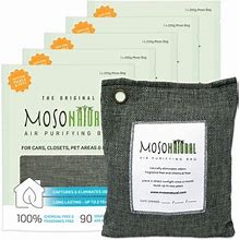Moso Natural Air Purifying Bag 200G (5 Pack) A Scent Free Odor Eliminator For Cars, Closets, Bathrooms, Pet Areas. Premium Moso Bamboo Charcoal Odor A