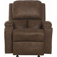 Catnapper Page Rocker Recliner With Two Cupholders In Brown Polyester Fabric
