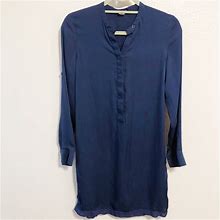 Vince Dresses | Vince Navy Silk Spandex Blend Shift Dress Size 4 | Color: Blue | Size: 4