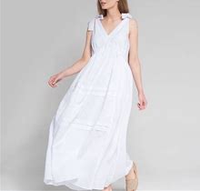 White Beach Dress Cotton Dress. Beach Wedding Dress. Maxi Drees. Size