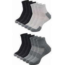 RBX Cushioned Quarter Socks For Men 10-Pack Moisture Wicking Performance Socks Quarter Crew Socks With Breathable Mesh