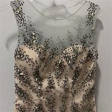 Terani Couture Dresses | Nude Beaded Dress | Color: Cream/Silver | Size: 4P