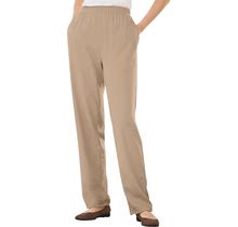 Plus Size Women's 7-Day Knit Straight Leg Pant By Woman Within In New Khaki (Size L)