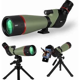 Gosky Newest 20-60X80 HD Dual Focusing Spotting Scope, BAK4 Prism 45 Degree Angled Eyepiece With Tripod, Smartphone Adapter, Scope For Bird Watching