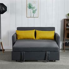Modern Fabric Sleeper Sofa With Twin Size Bed, 2 Pillows, USB Charge, And Storage Pocket. Perfect For Living Room.