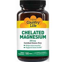 Country Life Chelated Magnesium 250 Mg 180 Tabs