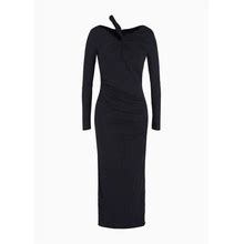 Giorgio Armani Stretch Cupro Jersey Midi Dress - Black - Casual Dresses Size 6