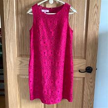 9&Co Dresses | Gorgeous Hot Pink Lace Sheath Dress | Color: Pink | Size: 14
