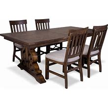 Charthouse Rectangular Dining Table And 4 Dining Chairs - Nutmeg