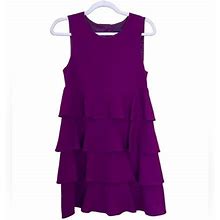 Theory Dresses | Theory Dress 0 Petite Sleevelesstiered Purple Ruffle | Color: Purple | Size: 0