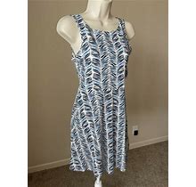 Old Navy Womens Blue/White Sleeveless Round Neck Mini Dress S Xl(14)